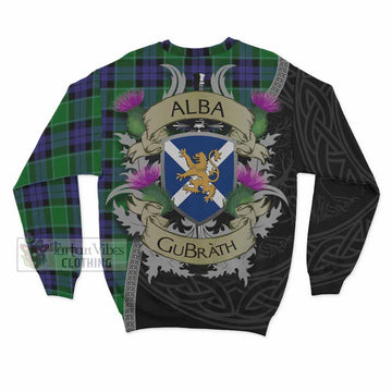 Monteith Tartan Family Crest Sweatshirt Lion Rampant Royal Thistle Shield Celtic Inspired - Tartan Vibes Clothing