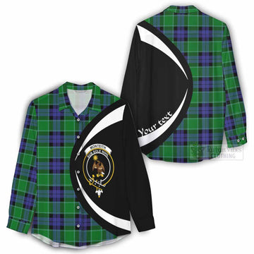 Monteith Tartan Women's Casual Shirt with Family Crest Circle Style - Tartan Vibes Clothing