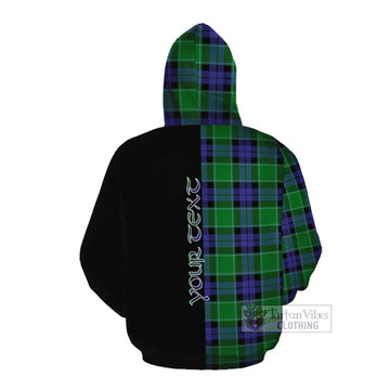 Monteith Tartan Cotton Hoodie with Family Crest and Half Of Me Style Pullover Hoodie - Tartan Vibes Clothing