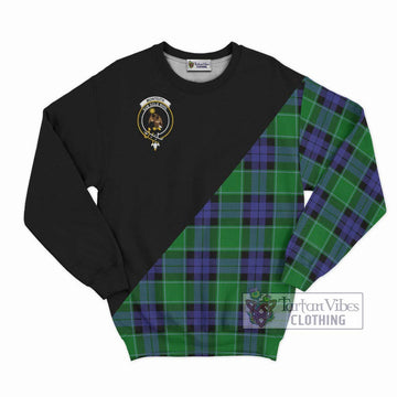 Monteith Tartan Sweatshirt with Family Crest and Military Logo Style