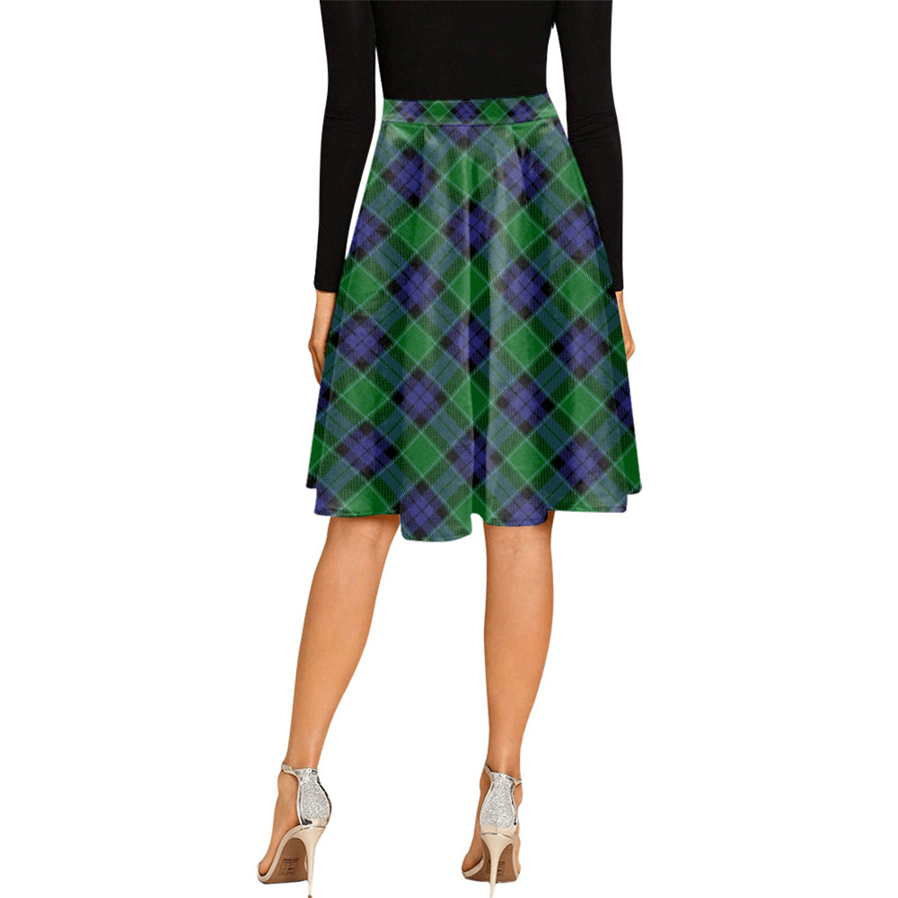 Monteith Tartan Melete Pleated Midi Skirt Cross Style - Tartan Vibes Clothing