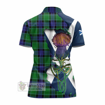Monteith Tartan Family Crest Women's Polo Shirt Scottish Thistle Celtic Inspired - Tartan Vibes Clothing