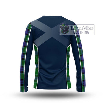 Monteith Tartan Long Sleeve T-Shirt with Family Crest and Lion Rampant Vibes Sport Style - Tartan Vibes Clothing