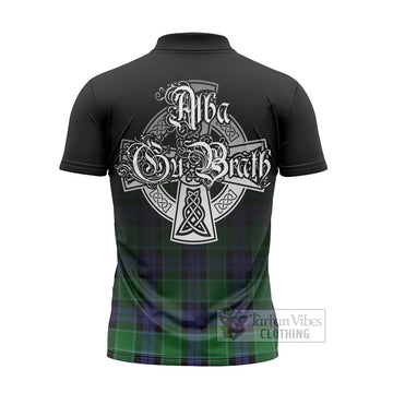 Monteith Tartan Zipper Polo Shirt Featuring Alba Gu Brath Family Crest Celtic Inspired - Tartan Vibes Clothing