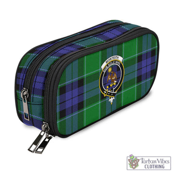 Monteith Tartan Pen and Pencil Case with Family Crest