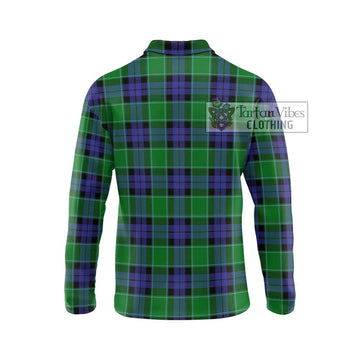 Monteith Tartan Long Sleeve Polo Shirt with Family Crest DNA In Me Style - Tartan Vibes Clothing