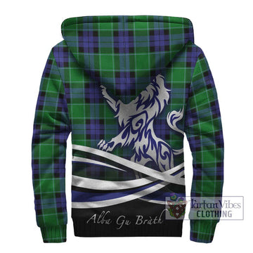 Monteith Tartan Sherpa Hoodie with Alba Gu Brath Regal Lion Emblem