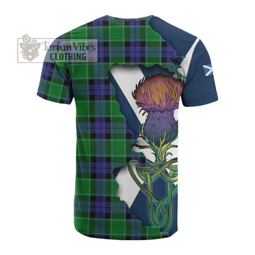Monteith Tartan Family Crest Cotton T-shirt Scottish Thistle Celtic Inspired - Tartan Vibes Clothing