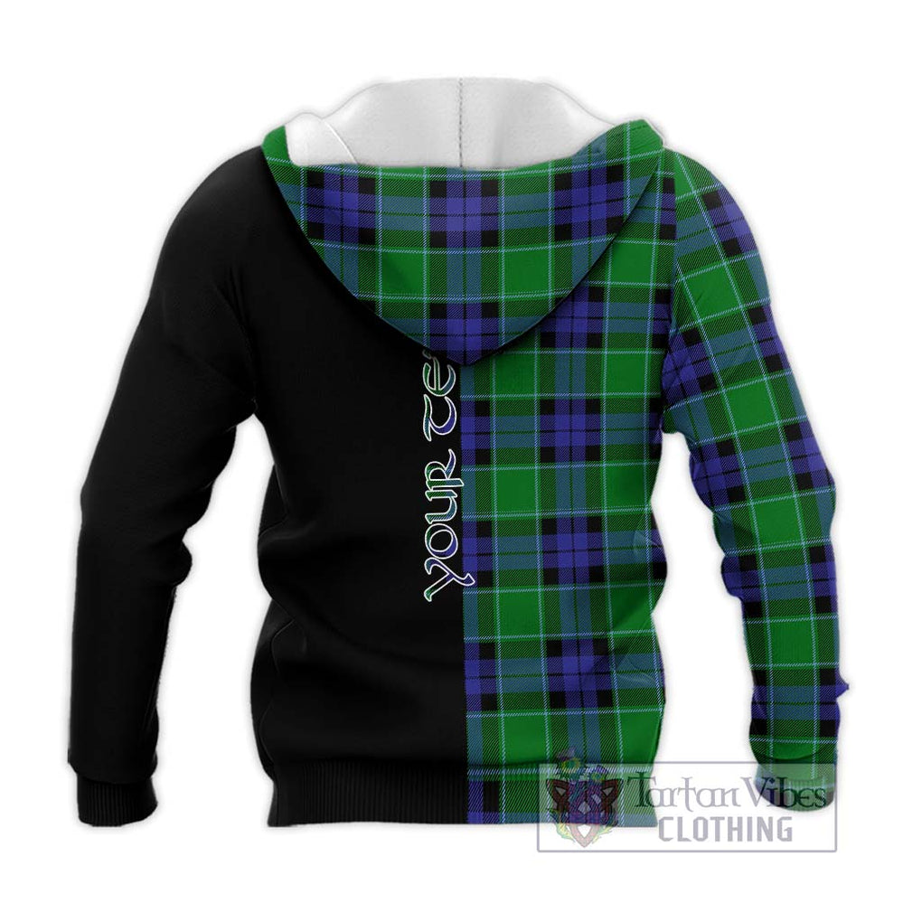 Monteith Tartan Knitted Hoodie with Family Crest and Half Of Me Style - Tartanvibesclothing Shop