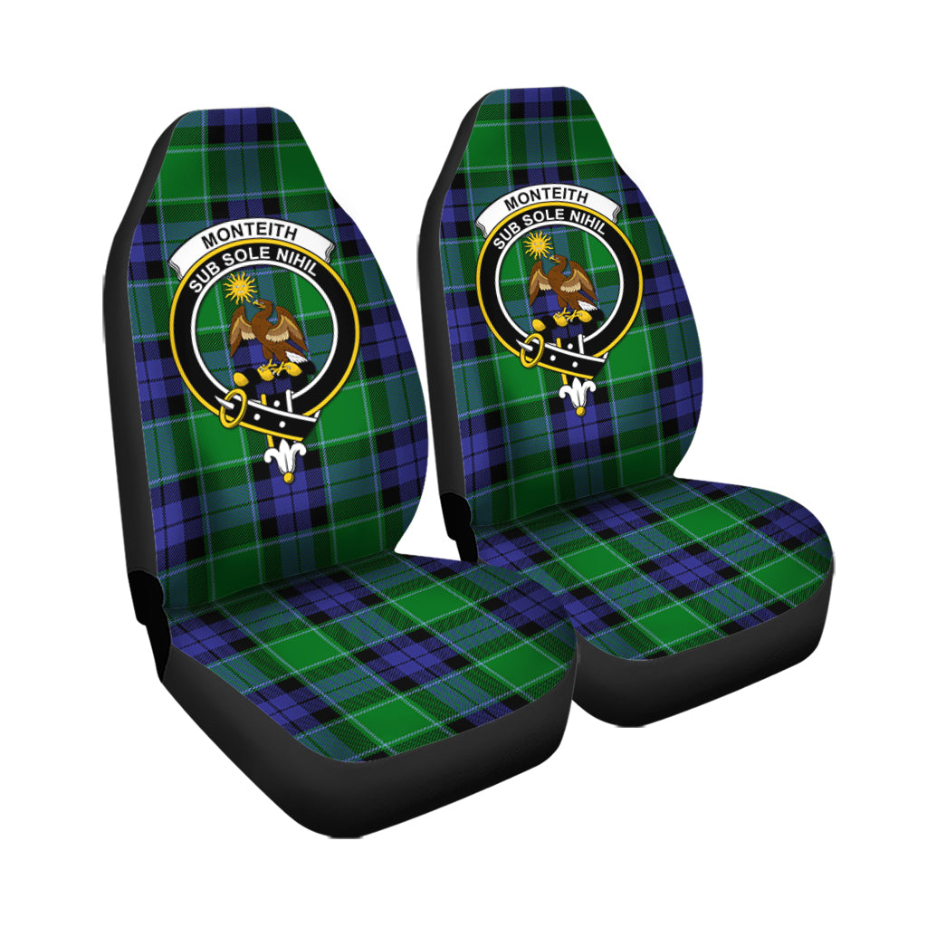 Monteith Tartan Car Seat Cover with Family Crest - Tartan Vibes Clothing
