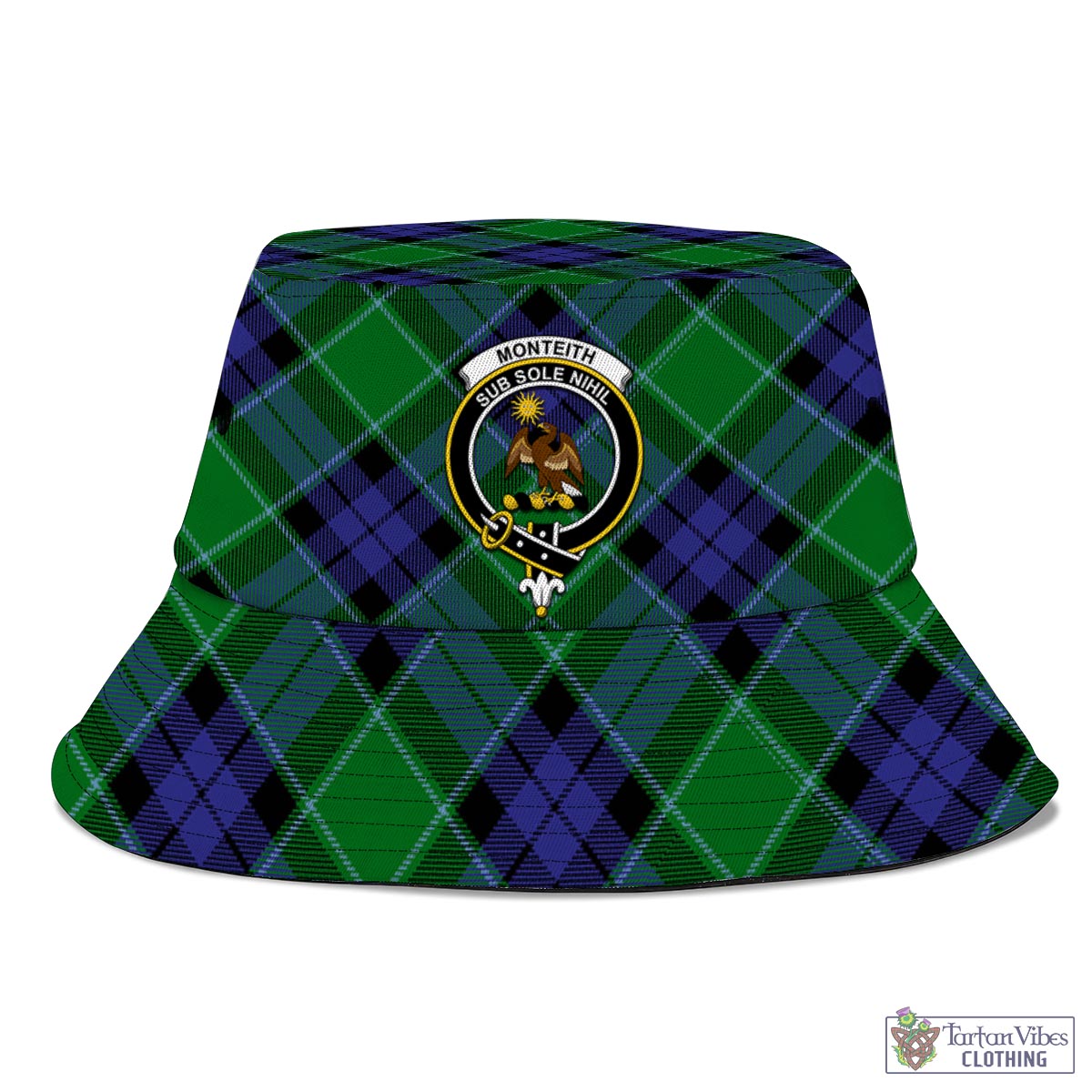 Tartan Vibes Clothing Monteith Tartan Bucket Hat with Family Crest