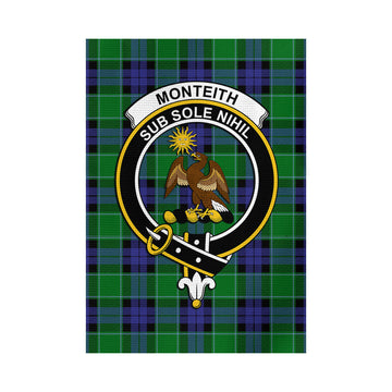 Monteith Tartan Garden Flag with Family Crest - Tartan Vibes Clothing