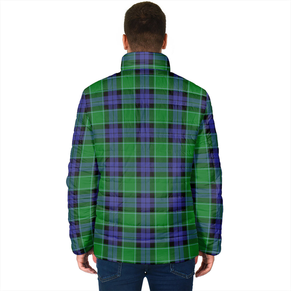 Monteith Tartan Padded Jacket with Family Crest - Tartan Vibes Clothing