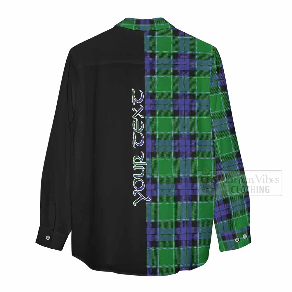 Tartan Vibes Clothing Monteith Tartan Women's Casual Shirt with Family Crest and Half Of Me Style