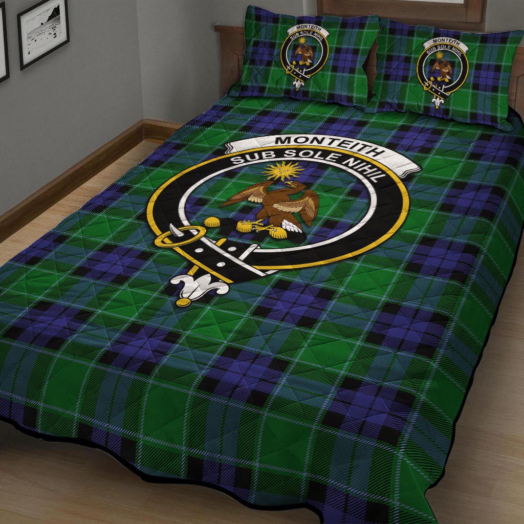 Monteith Tartan Quilt Bed Set with Family Crest - Tartan Vibes Clothing