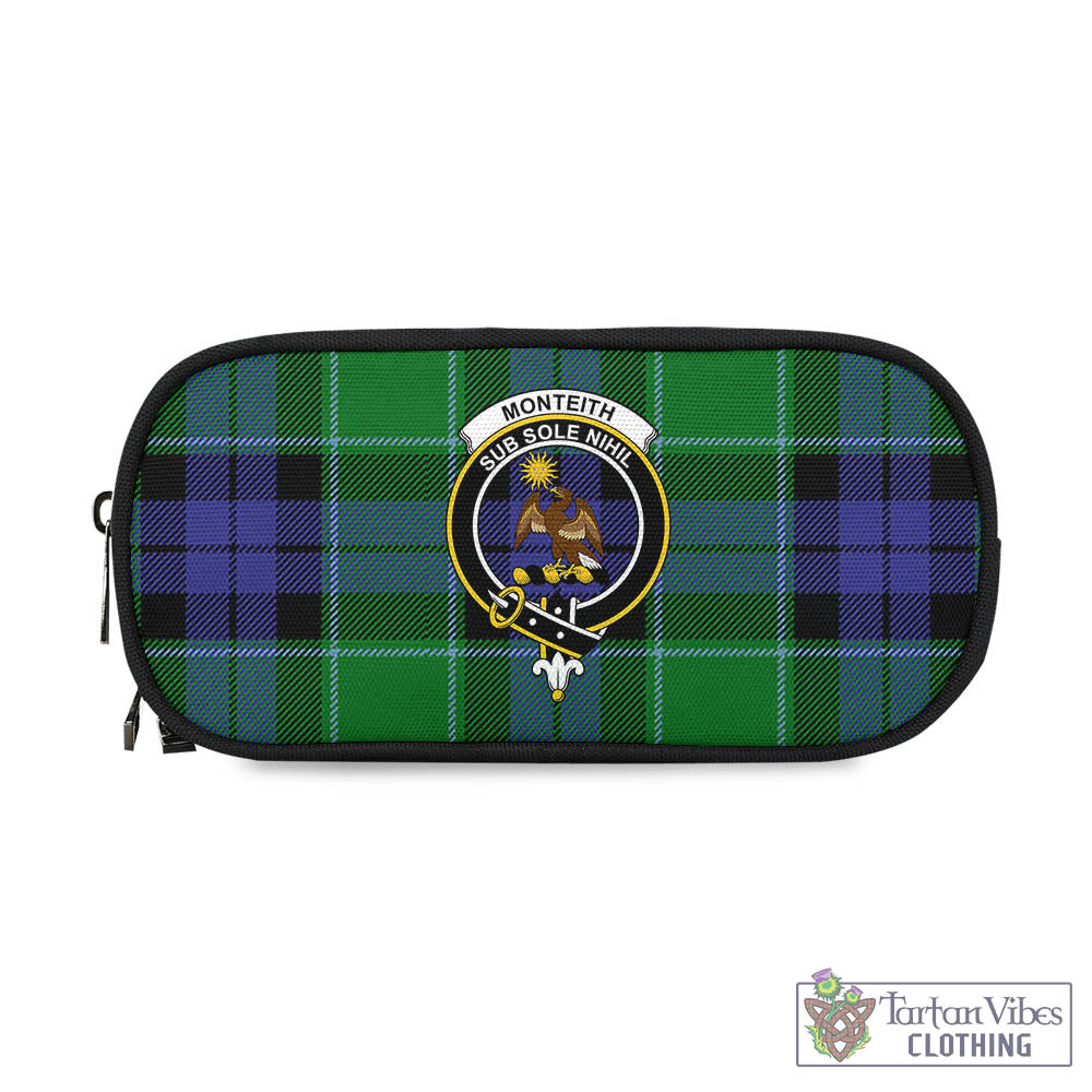 Tartan Vibes Clothing Monteith Tartan Pen and Pencil Case with Family Crest