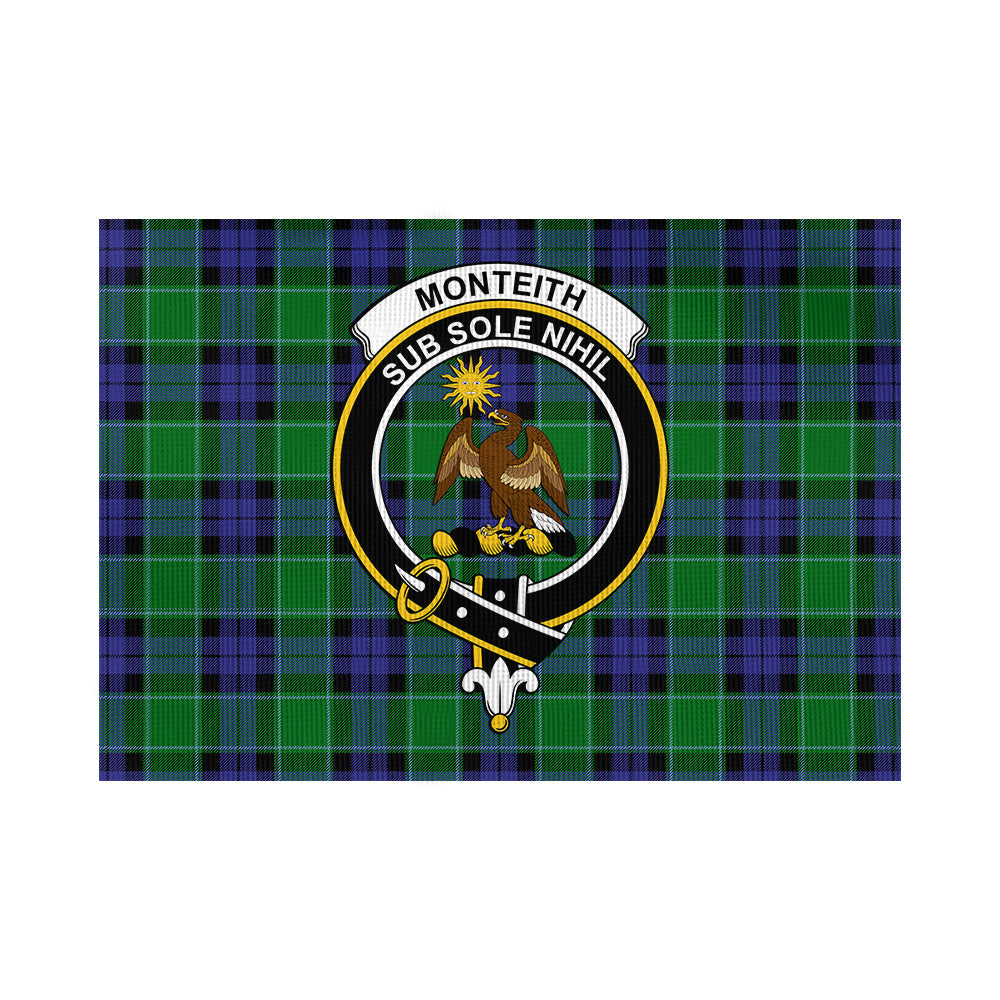 Monteith Tartan Flag with Family Crest - Tartan Vibes Clothing