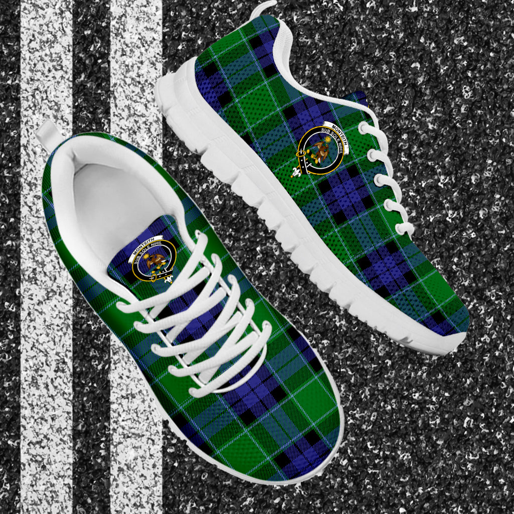 Monteith Tartan Sneakers with Family Crest - Tartan Vibes Clothing