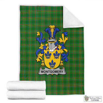 Montgomery Irish Clan Tartan Blanket with Coat of Arms