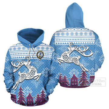 Montgomery Clan Christmas Hoodie Celtic Reindeer Style