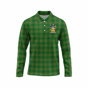 Montgomery Irish Clan Tartan Long Sleeve Polo Shirt with Coat of Arms