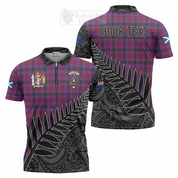 Montgomery Crest Tartan Zipper Polo Shirt with New Zealand Silver Fern Half Style