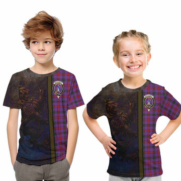 Montgomery Tartan Family Crest Kid T-Shirt Alba Gu Brath Be Brave Lion Ancient Style Youth XL Size14 - Tartan Vibes Clothing