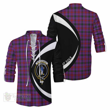 Montgomery Tartan Ghillie Kilt Shirt with Family Crest Circle Style