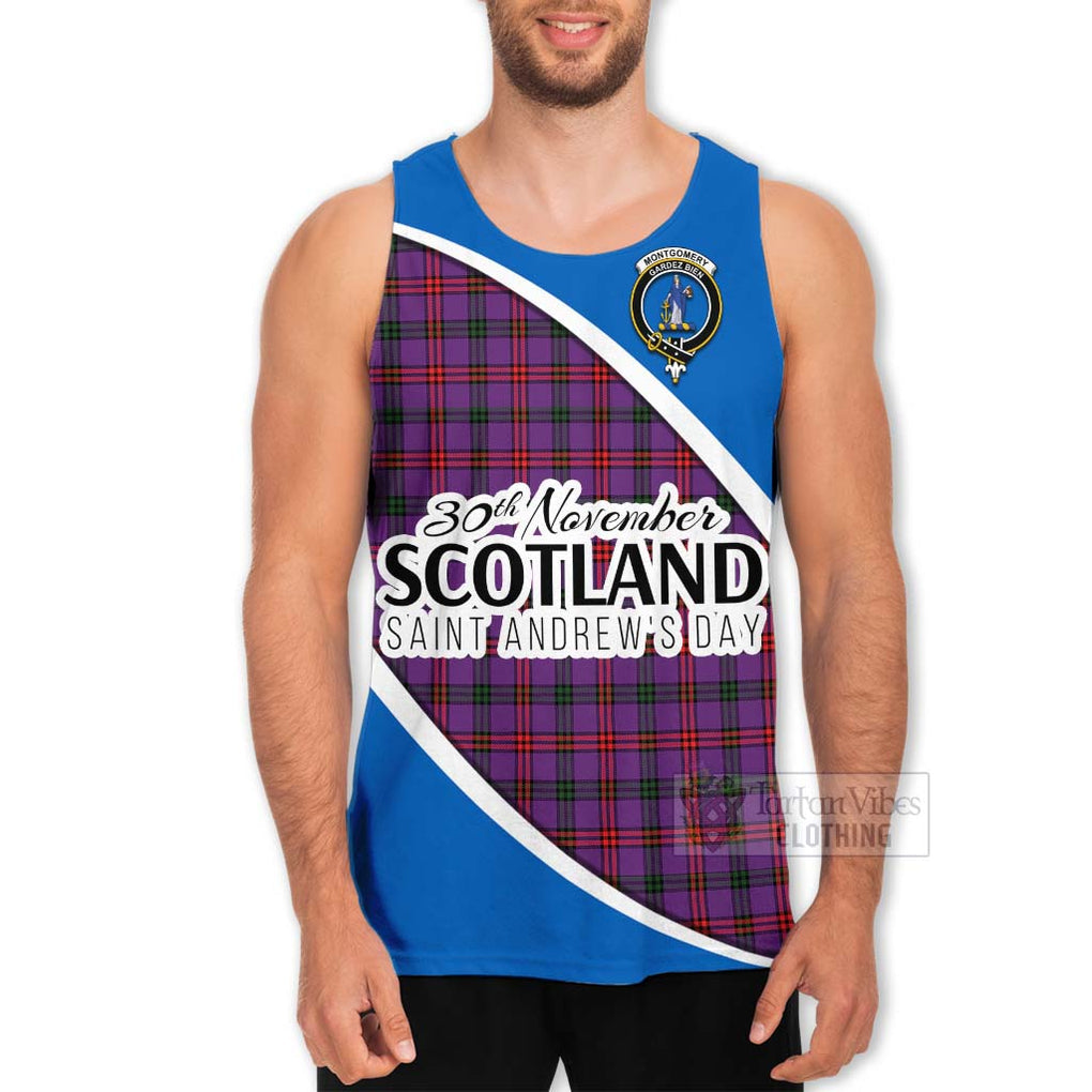 Tartan Vibes Clothing Montgomery Family Crest Tartan Men's Tank Top Celebrate Saint Andrew's Day in Style