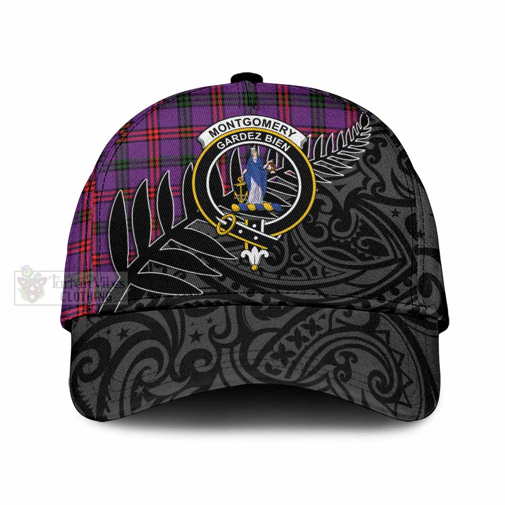 Tartan Vibes Clothing Montgomery Tartan Classic Cap with New Zealand Silver Fern Half Style