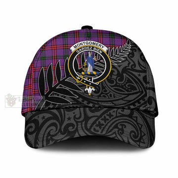 Montgomery Crest Tartan Classic Cap with New Zealand Silver Fern Half Style