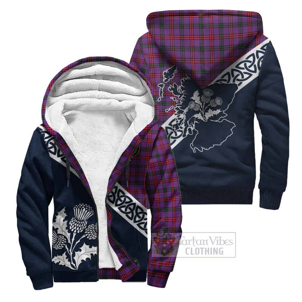 Tartan Vibes Clothing Montgomery Tartan Sherpa Hoodie Featuring Thistle and Scotland Map