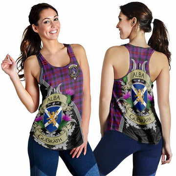 Montgomery Tartan Family Crest Women's Racerback Tanks Lion Rampant Royal Thistle Shield Celtic Inspired 4XL - Tartan Vibes Clothing