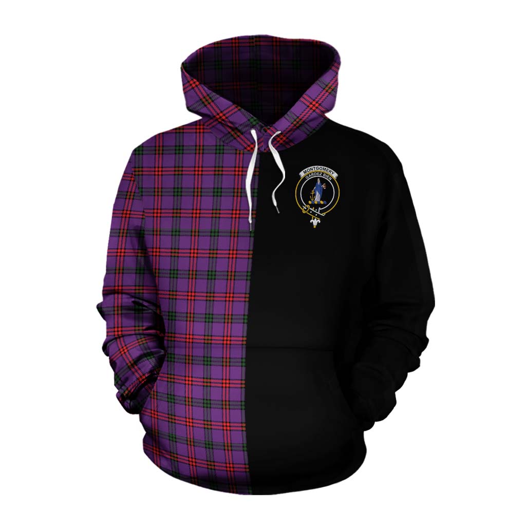 Tartan Vibes Clothing Montgomery Tartan Cotton Hoodie with Family Crest and Half Of Me Style