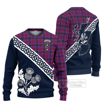 Montgomery Tartan Ugly Sweater Featuring Thistle and Scotland Map