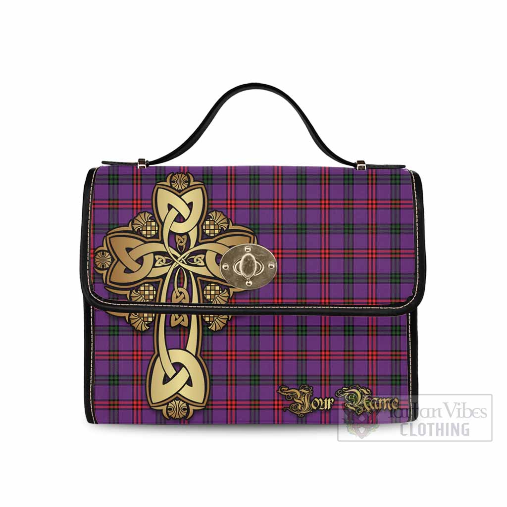 Tartan Vibes Clothing Montgomery Tartan Waterproof Canvas Bag Golden Thistle Celtic Cross Style