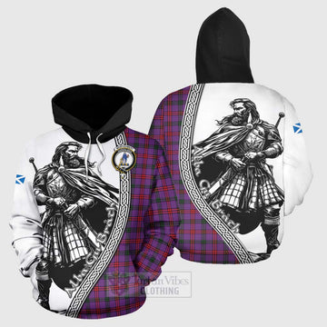 Montgomery Tartan Clan Crest Hoodie with Highlander Warrior Celtic Style