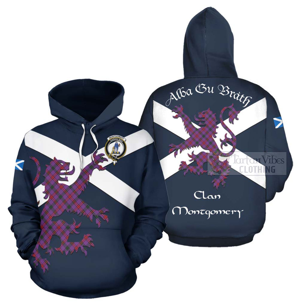 Tartan Vibes Clothing Montgomery Tartan Lion Rampant Hoodie – Proudly Display Your Heritage with Alba Gu Brath and Clan Name