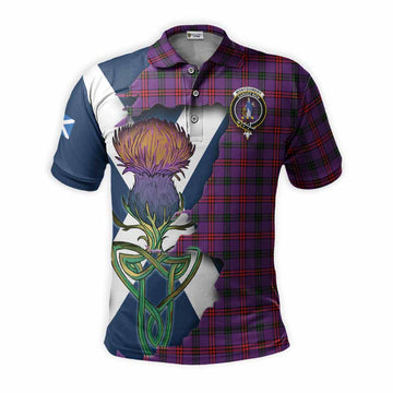 Montgomery Tartan Family Crest Polo Shirt Scottish Thistle Celtic Inspired