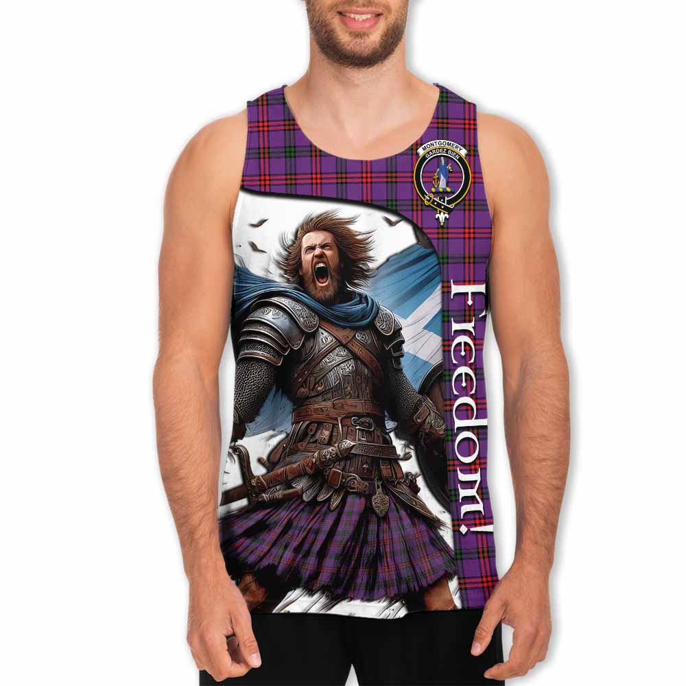 Tartan Vibes Clothing Montgomery Crest Tartan Men's Tank Top Inspired by the Freedom of Scottish Warrior