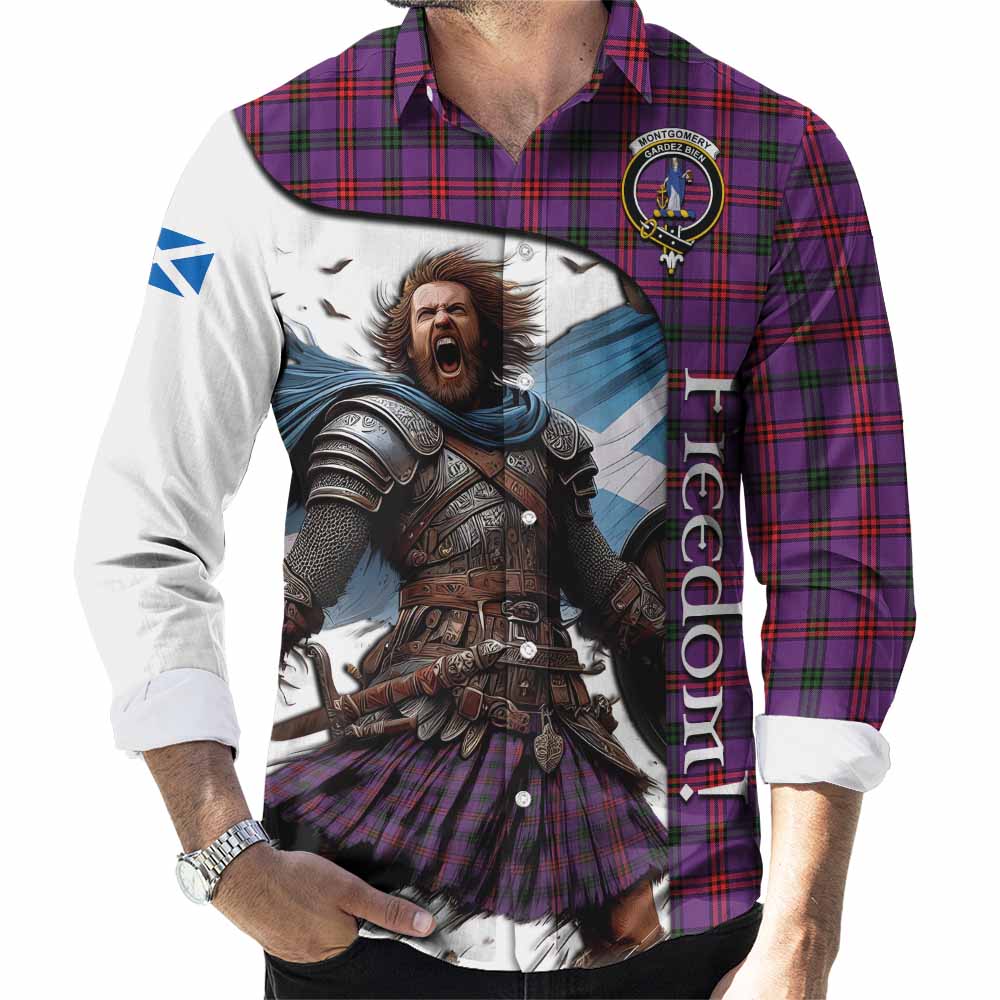 Tartan Vibes Clothing Montgomery Crest Tartan Long Sleeve Button Shirt Inspired by the Freedom of Scottish Warrior