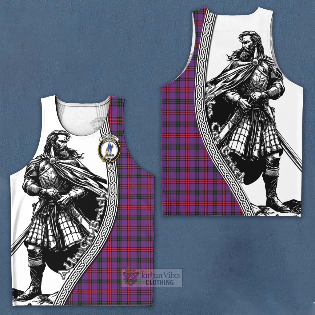 Tartan Vibes Clothing Montgomery Tartan Clan Crest Men's Tank Top with Highlander Warrior Celtic Style