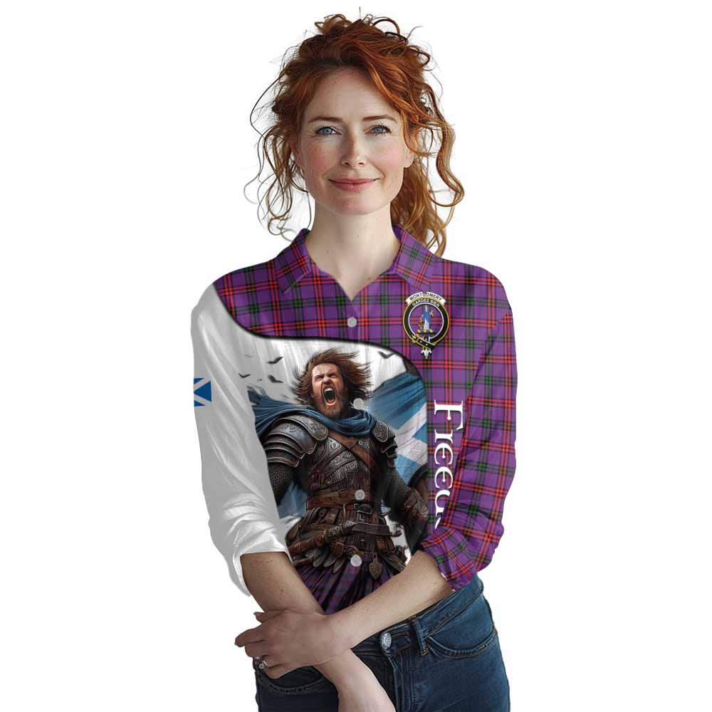 Tartan Vibes Clothing Montgomery Crest Tartan Women's Casual Shirt Inspired by the Freedom of Scottish Warrior