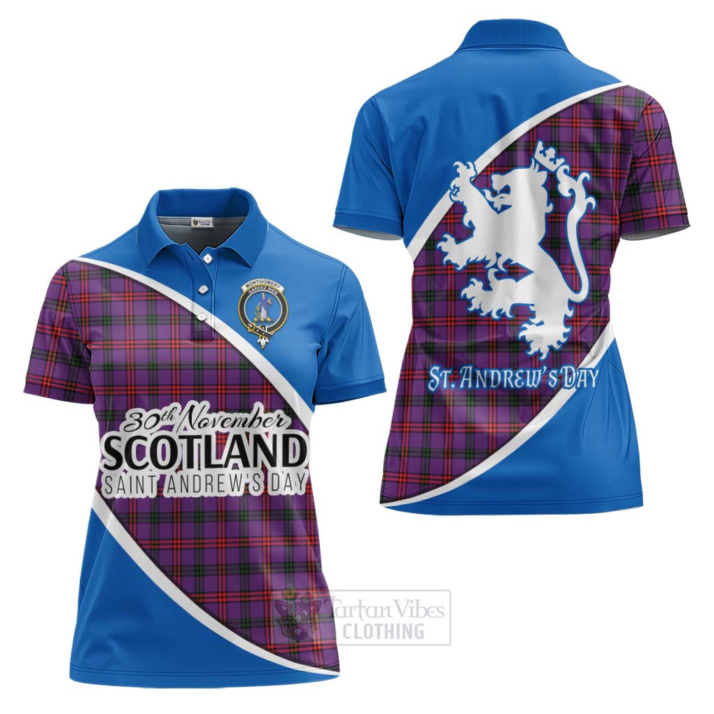 Tartan Vibes Clothing Montgomery Family Crest Tartan Women's Polo Shirt Celebrate Saint Andrew's Day in Style