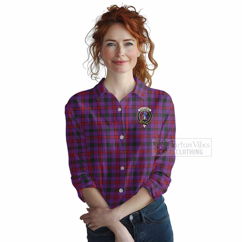 Tartan Vibes Clothing Montgomery Tartan Women's Casual Shirt with Family Crest DNA In Me Style