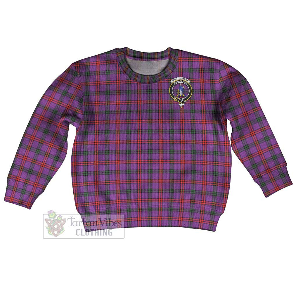 Tartan Vibes Clothing Montgomery Tartan Kid Ugly Sweater with Family Crest