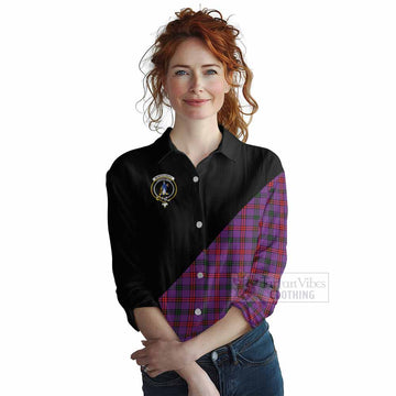 Montgomery Tartan Women's Casual Shirt with Family Crest and Military Logo Style