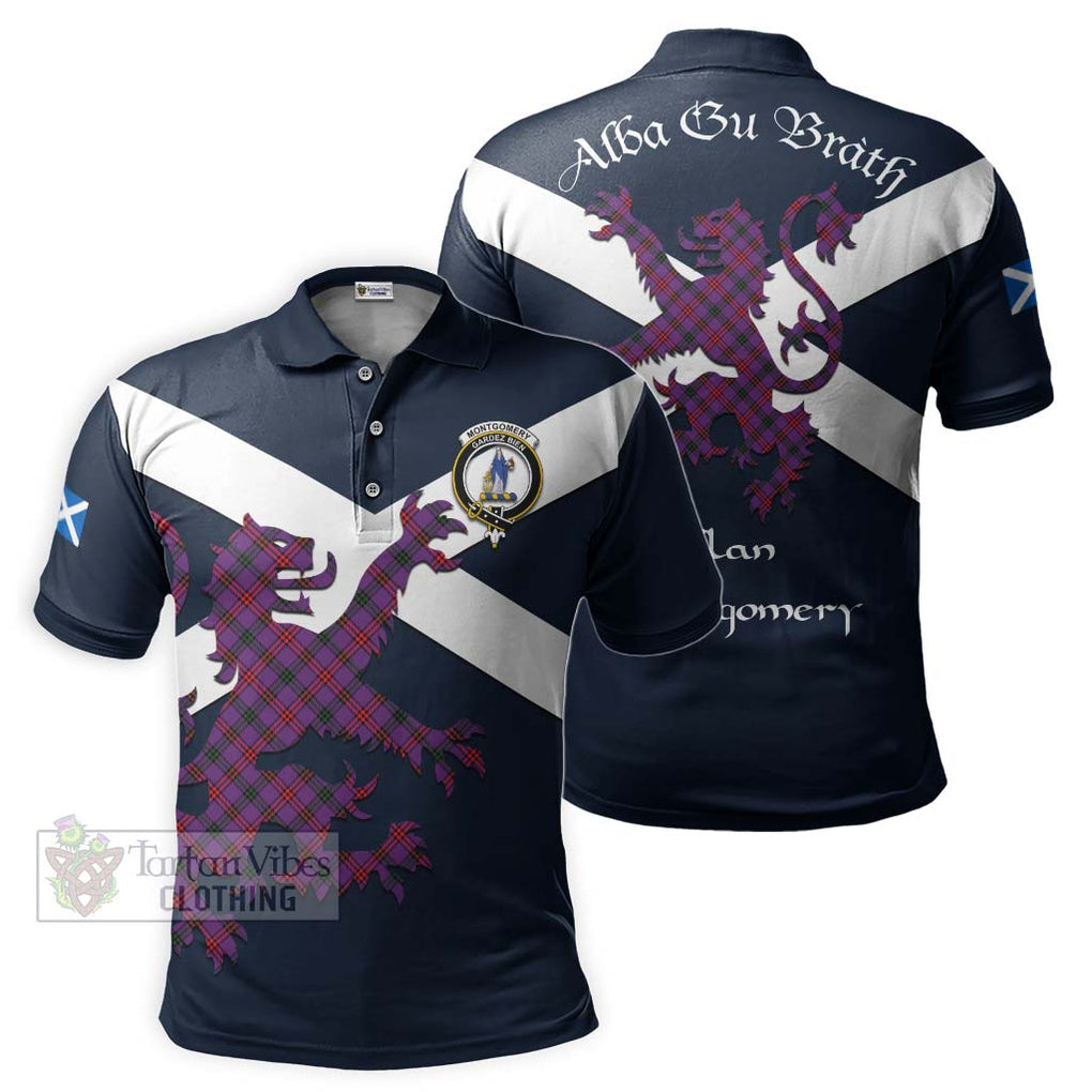 Tartan Vibes Clothing Montgomery Tartan Lion Rampant Polo Shirt – Proudly Display Your Heritage with Alba Gu Brath and Clan Name