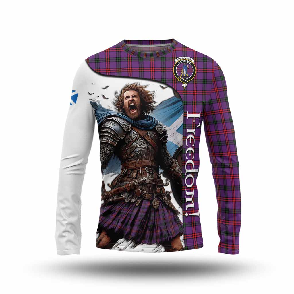 Tartan Vibes Clothing Montgomery Crest Tartan Long Sleeve T-Shirt Inspired by the Freedom of Scottish Warrior