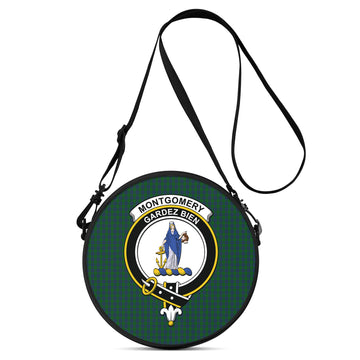Montgomery Tartan Round Satchel Bags with Family Crest